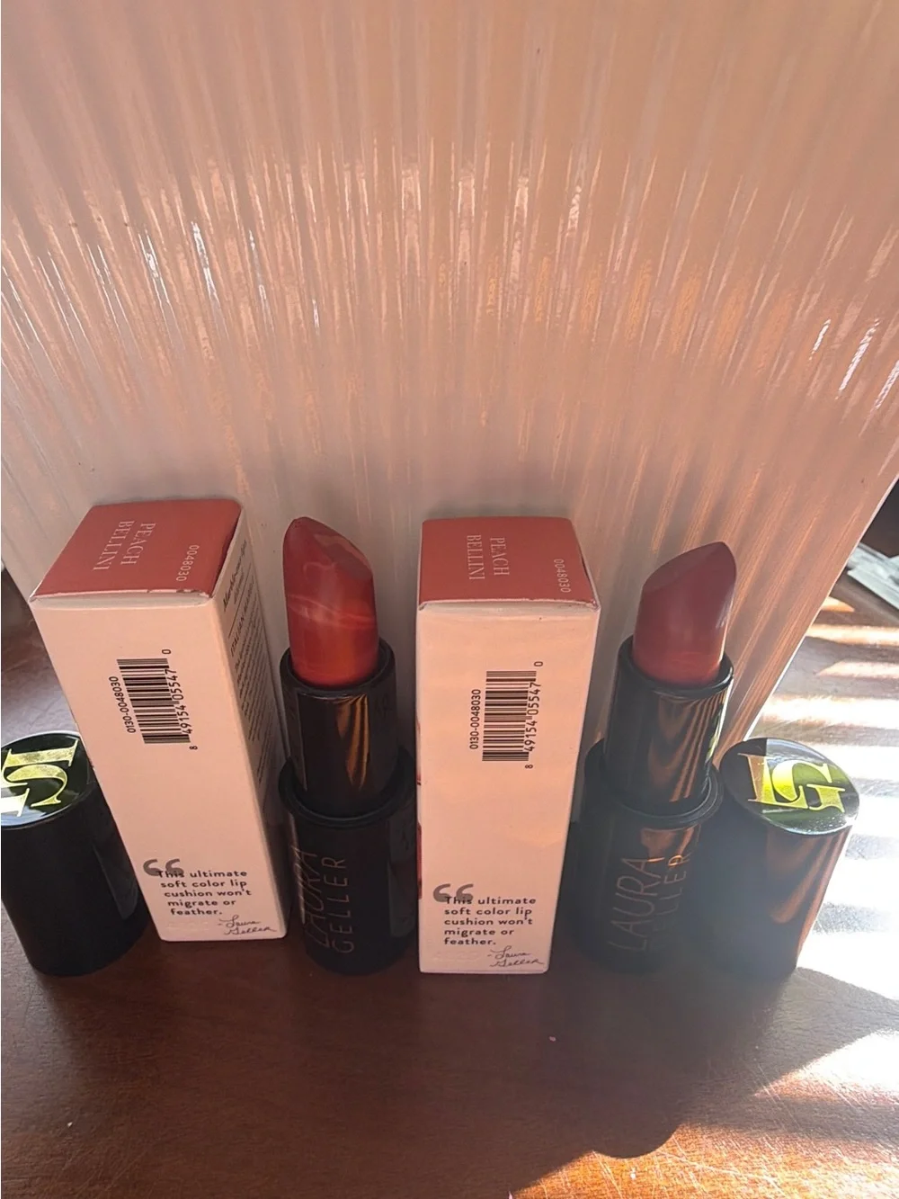 Bundle of 2 ,Laura Geller Italian Bellini Marble Lipstick - Sheer Peach Pink